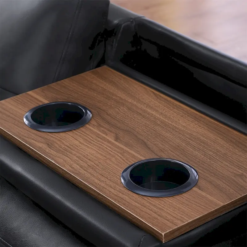 Faux Leather Sectional Sofa with Ottoman and 2 Pillows