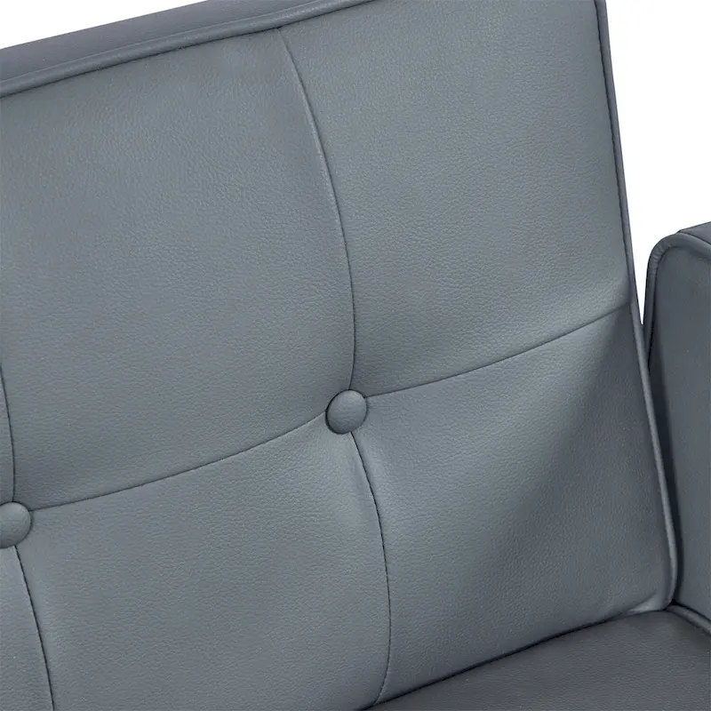 Convertible Sofa Bed Adjustable Fabric Couch Sleeper Modern Recliner Reversible Loveseat Folding Daybed Guest Bed with 2 Pillows