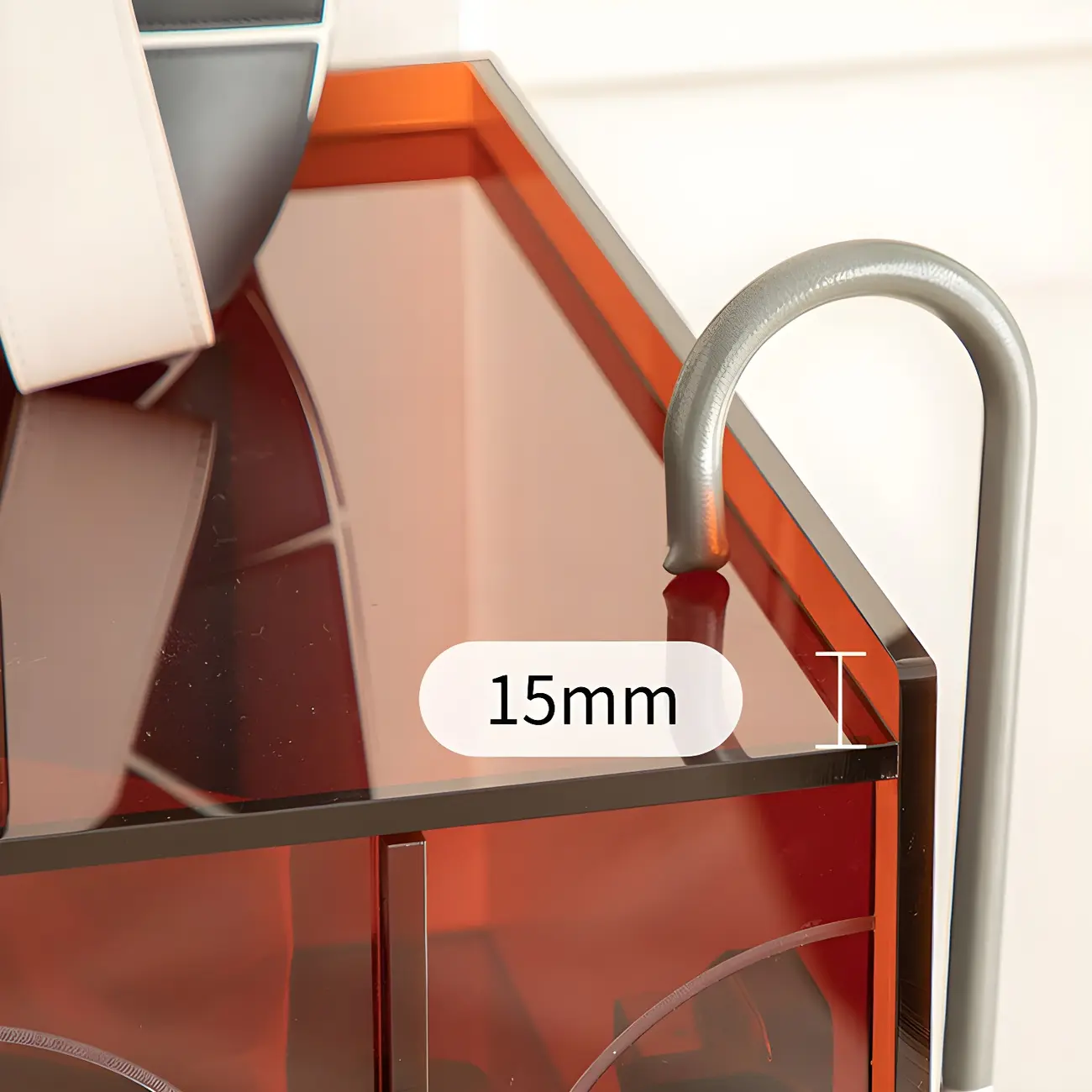 Modern Plastic/Acrylic Sideboard Cabinets with Shelves in Red