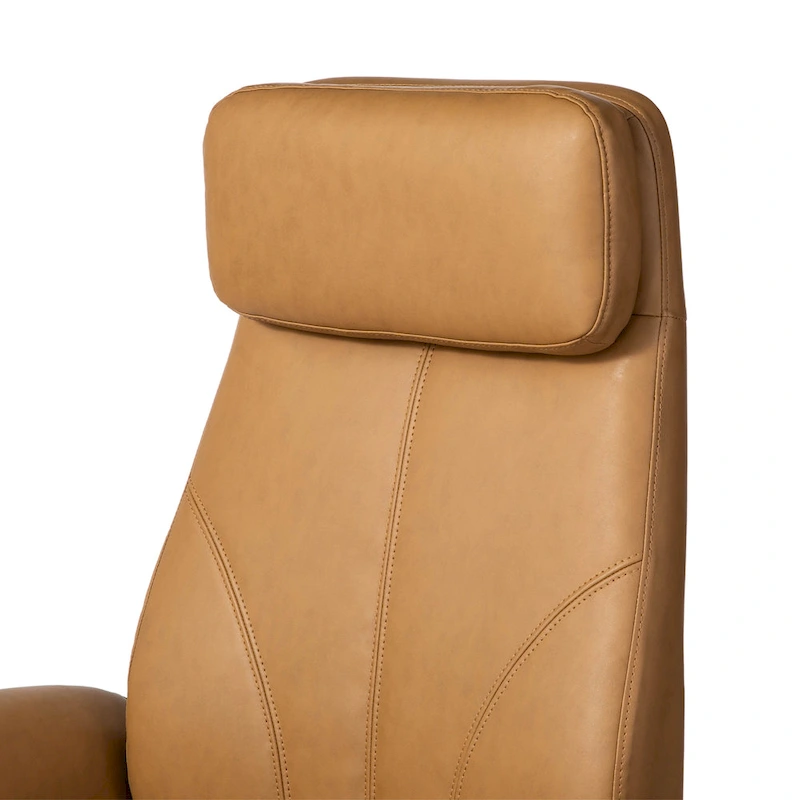 Glitzhome 49H Modern Adjustable Swivel High Back Ergonomic Office Chair with Armrest and Extendable Footrest