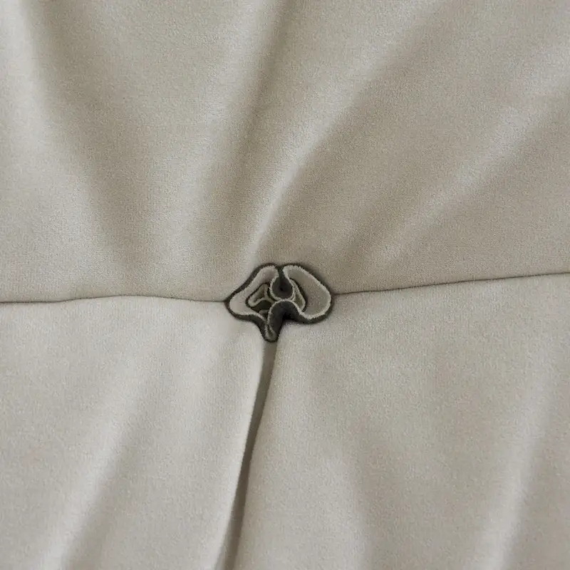 Velvet Loveseat Sofa - 2 Seater - Beige/Grey/Pink