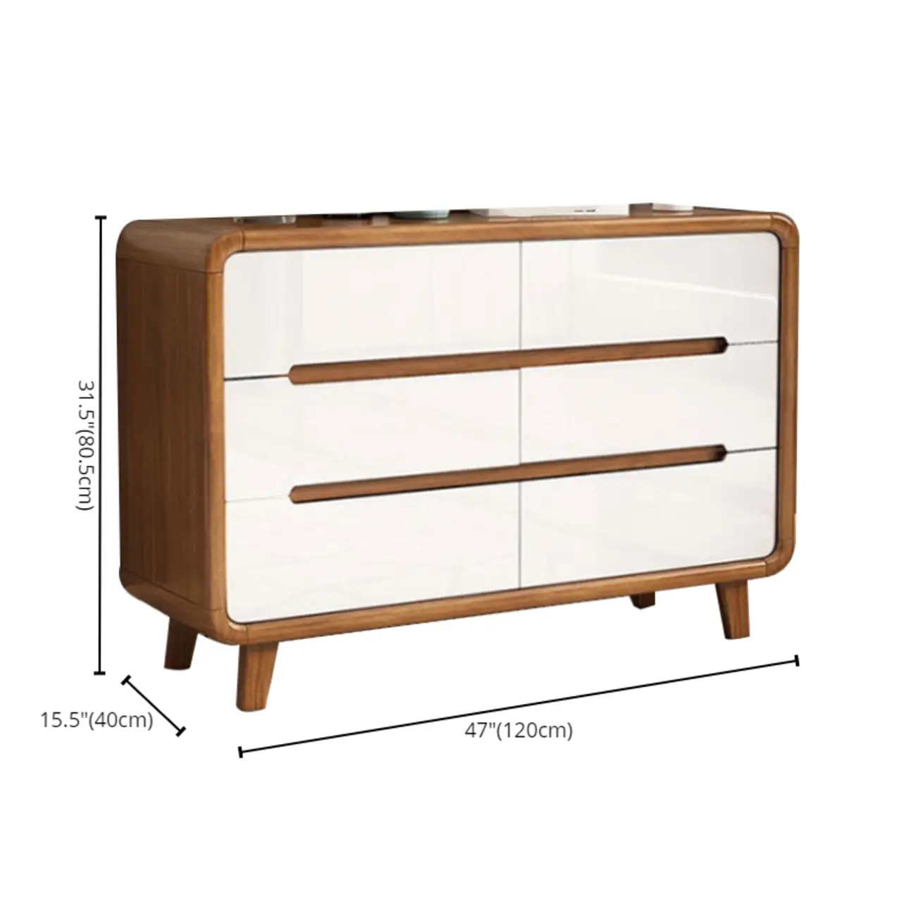 Elegant Large Brown White Wood Bedroom Chests with 9 Drawer