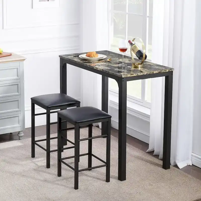 VECELO 3-Pieces Counter Dining Table Set