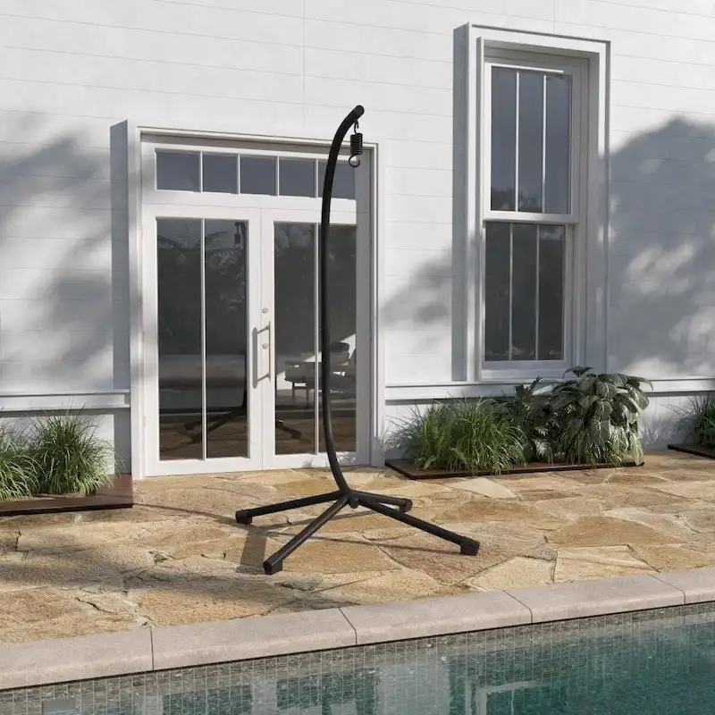 Commercial All-Weather Steel Hanging Chair C Stand with Included Hardware