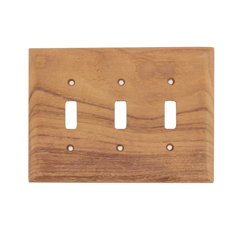 Teak 3 Toggle Switch Cover/Plate - Switch Cover
