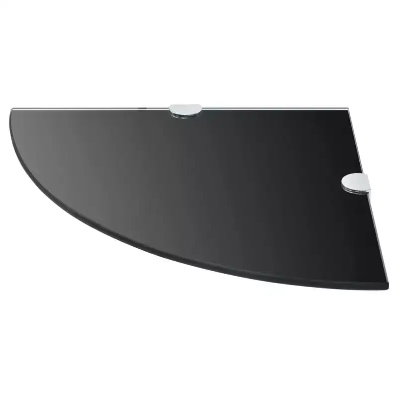 Corner Shelf Black Tempered glass Small Wall mounting