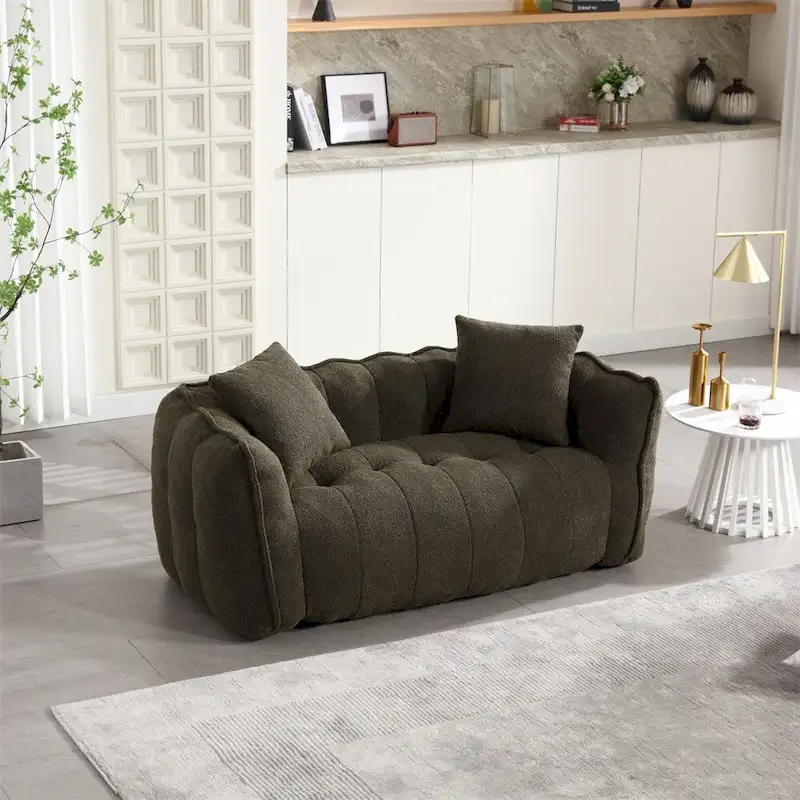 Modern Chenille Recliner Sofa with High Resilience Foam