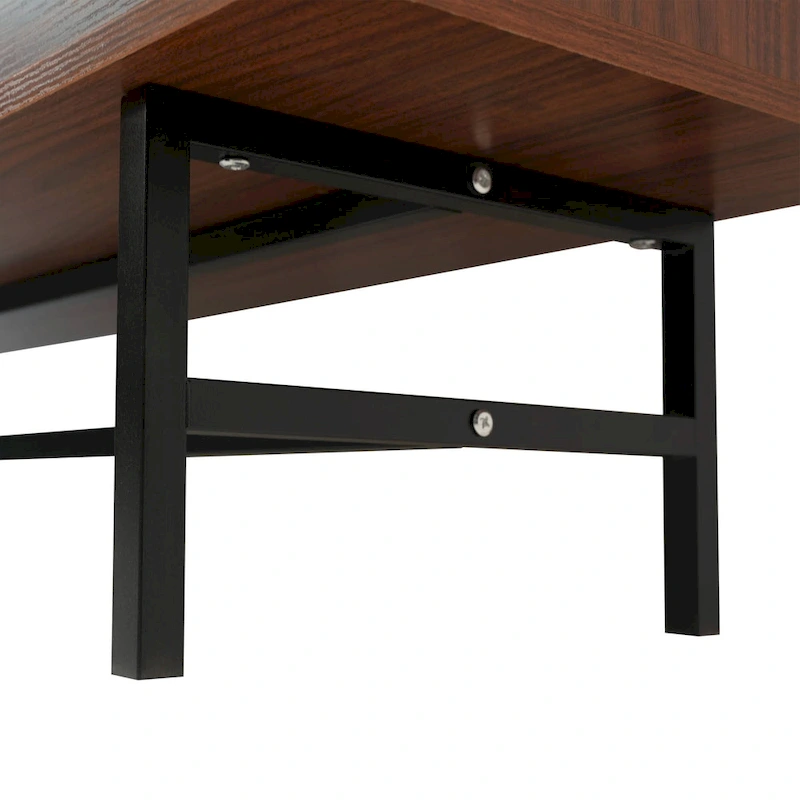 Rochester 2-Drawer 4-Shelf TV Stand Credenza with Iron Legs
