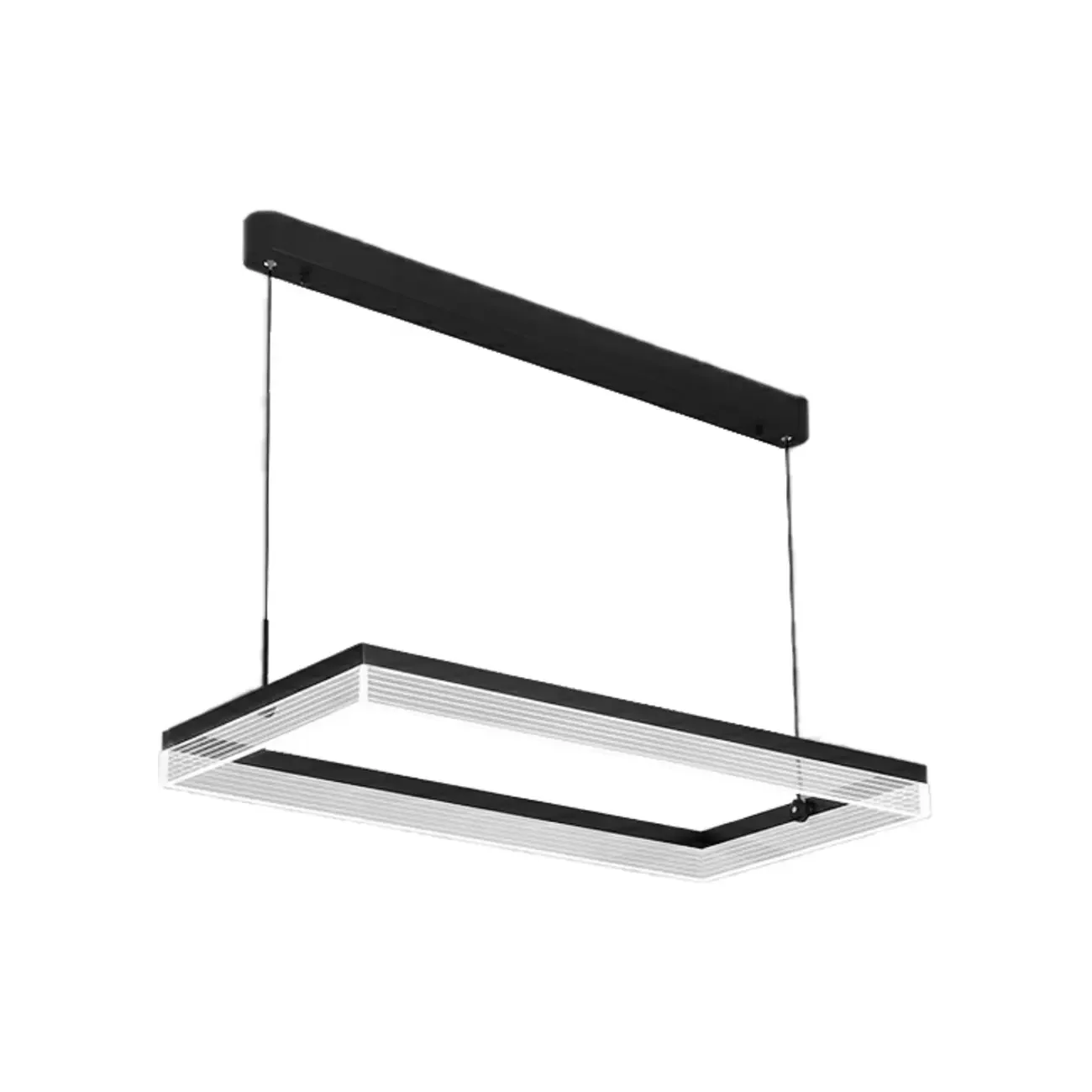 Modern Black Rectangular LED Island Pendant Light