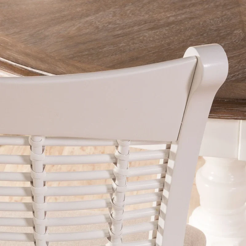 White Wood Dining Chairs (Set of 2)