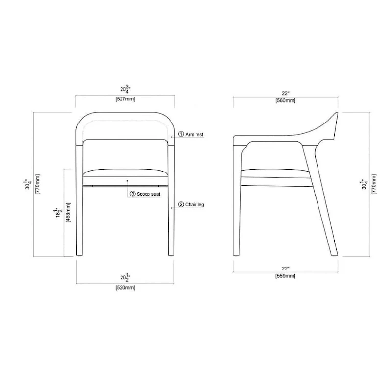 Rubberwood Dining Armchair with Faux Leather Seat