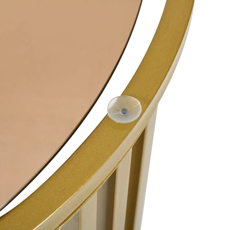 Stackable Round Coffee Table with 2 Drawers, Modern Nesting Tables