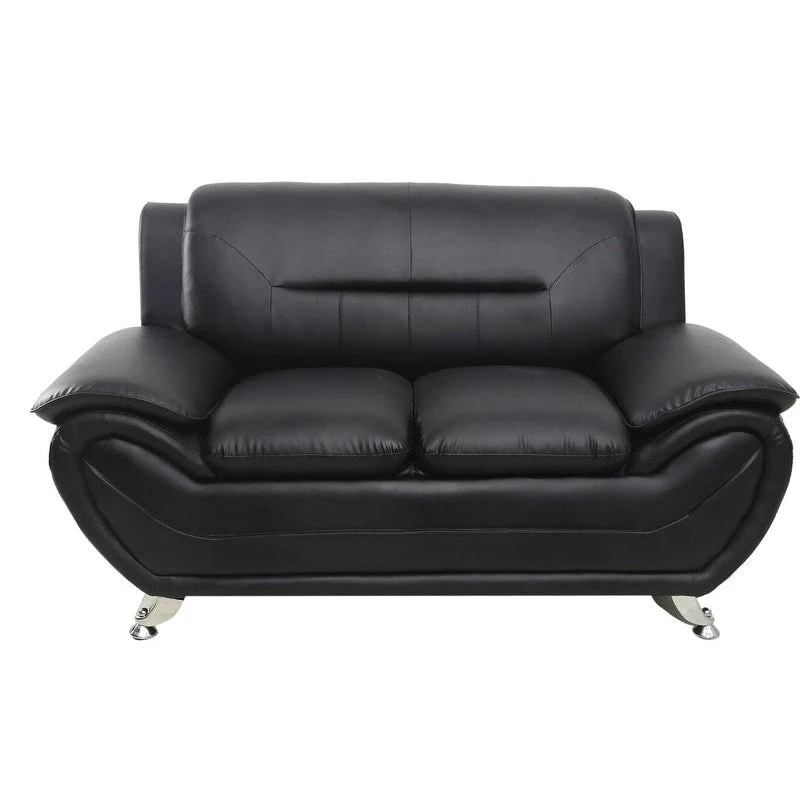 Michael Segura Bonded Leather Upholstered Loveseat