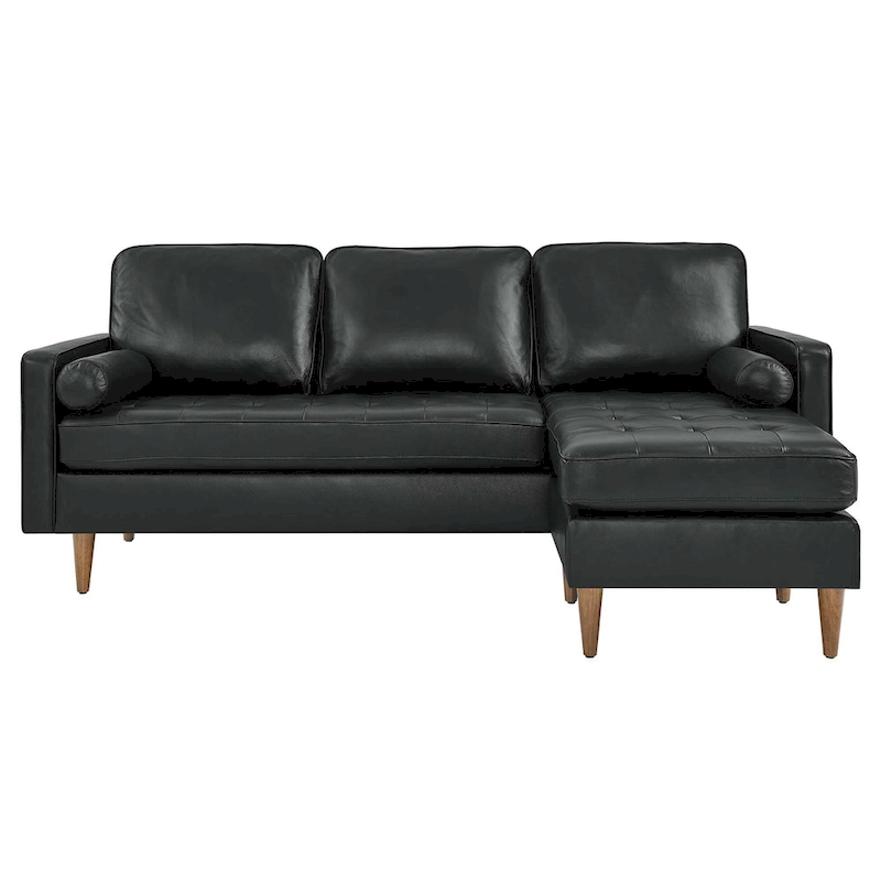 Valour 78  Leather Apartment Sectional Sofa