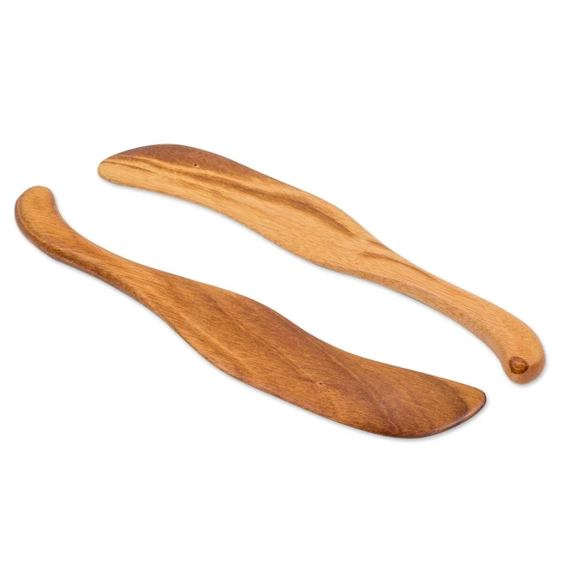 Handmade Peten Cooking Wood Spatulas (Pair)
