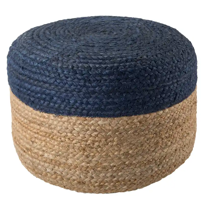 Juniper Home Saba Round Jute Pouf Ottoman/Foot Stool