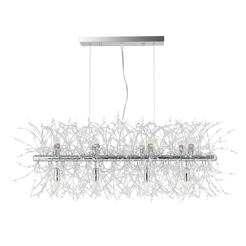Opulent Crystal Cascade 12-Light Linear Pendant