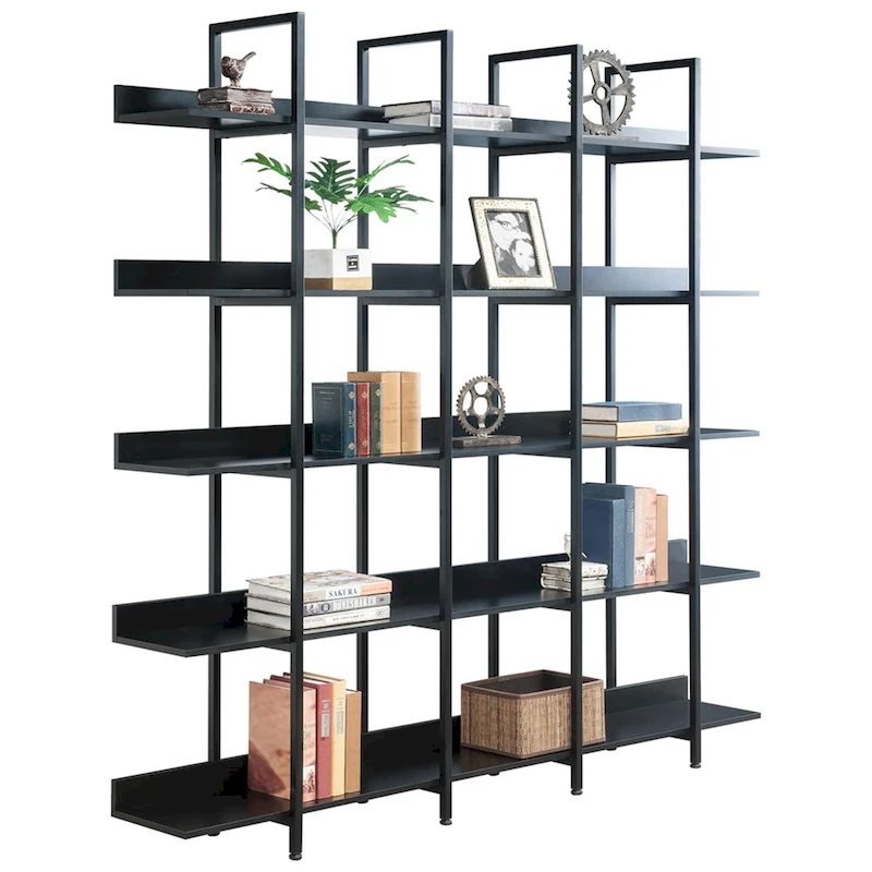 5 Tier Bookcase Home Office Open Bookshelf