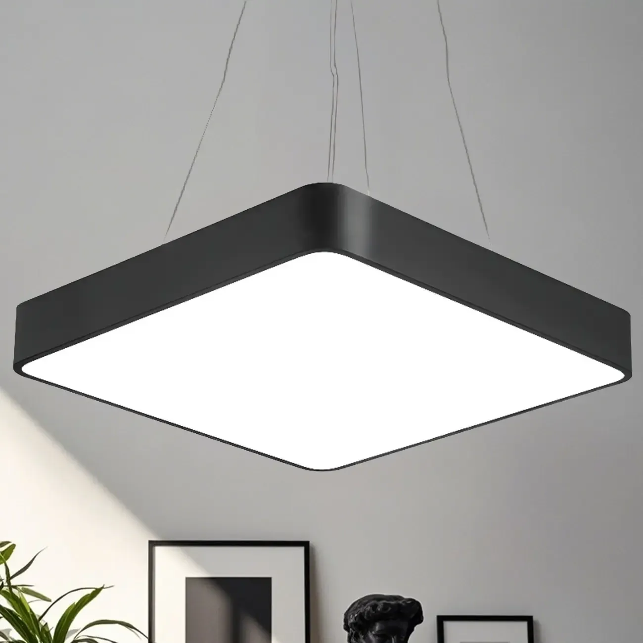 Modern LED Pendant Light with Glass Shade for Dining Room