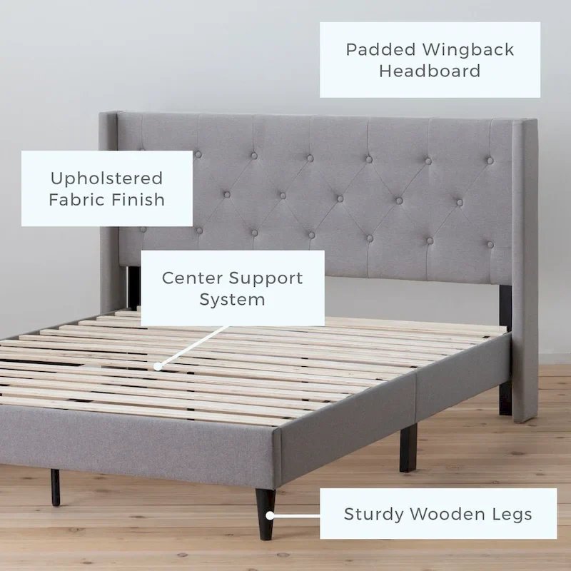 Brookside Isabelle Button Tufted Wingback Upholstered Bed