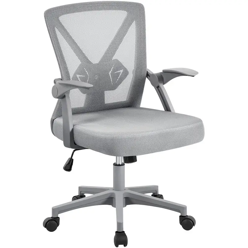 Yaheetech Mesh Office Chair with Flip-up Armrests Comfy Desk Chair - N/A