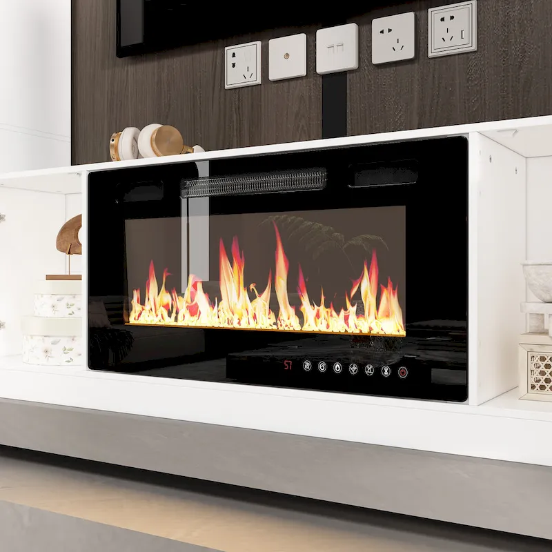 TV Stand/Electric Fireplace Ensemble Cozy Stylish Living Room Solution