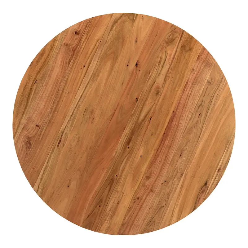 Modern Solid Acacia Wood Round Base Coffee Table