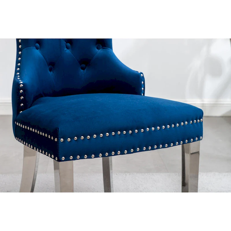 Roundhill Furniture Montura Tufted Velvet Chair (Set of 2)