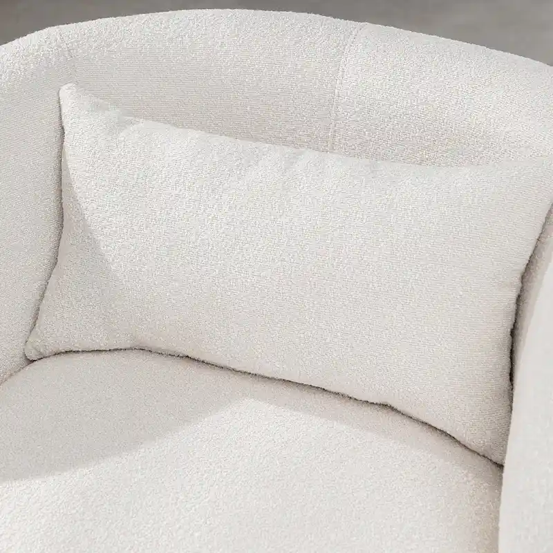 KINWELL 34 Wide Boucle Fabric Upholstered Swivel Armchair (Set of 2)