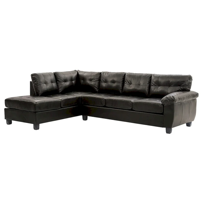Gallant 111 in. W 2-piece Faux Leather L Shape Sectional Sofa - 78L x 111W x 32H