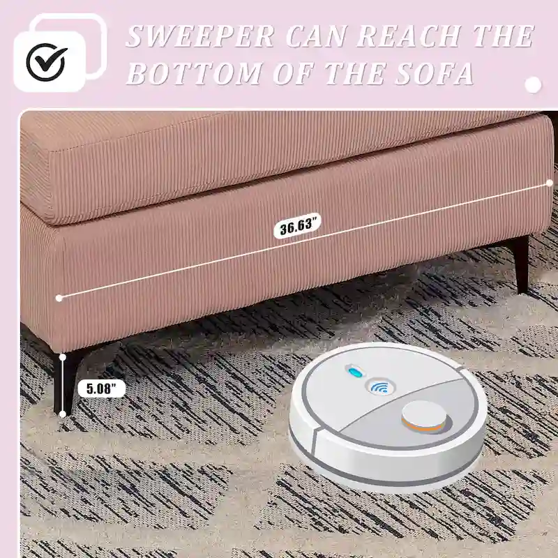 Reversible Chaise Sofa, Suede Fabric, Metal Legs, Spring Coils, Light Brown/Brown/Grey/Blue/Beige