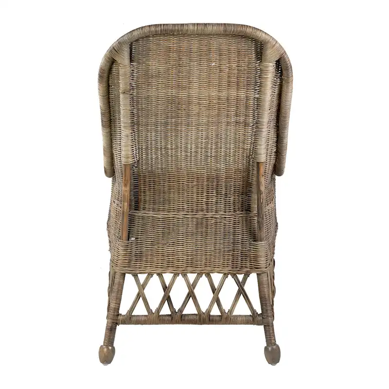Natural Woven Rattan Dining Chair with Cushion