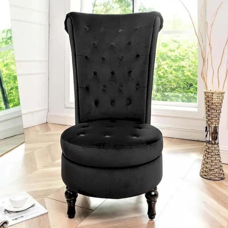 Gosser 20 Wide Velvet High Back Vanity Chair