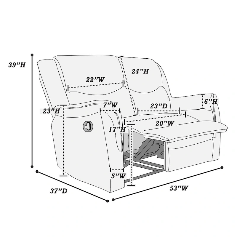 Poundex Recliner Loveseat