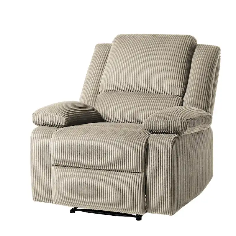 2Set Modern Lounger Upholstered Push Back Manual Recliner Chair