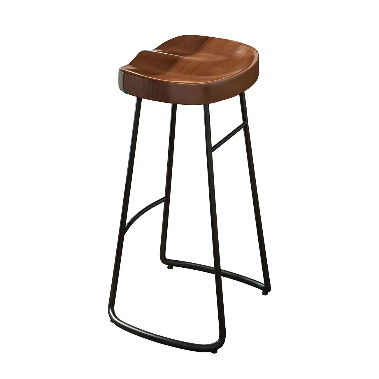 Modern Faux Wood Bar Table Set with Backless Stools