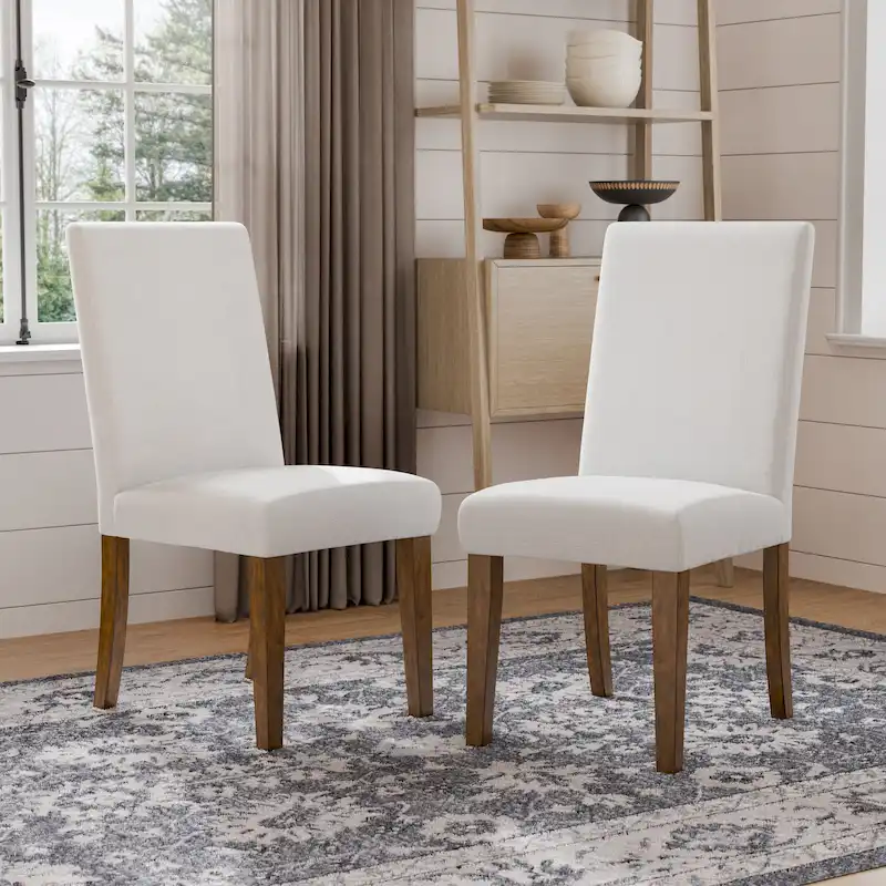 Furniture of America Drystan Rustic Ivory Padded Fabric Dining Chairs (Set of 2)