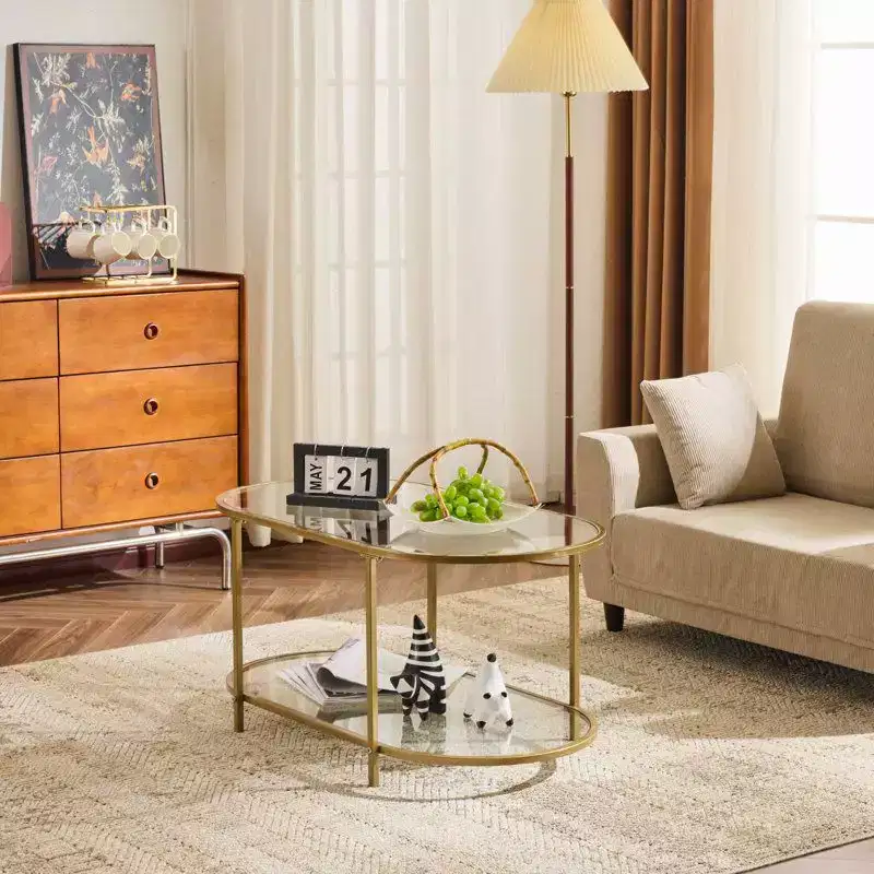 Karl Home Oval Glass Coffee Table