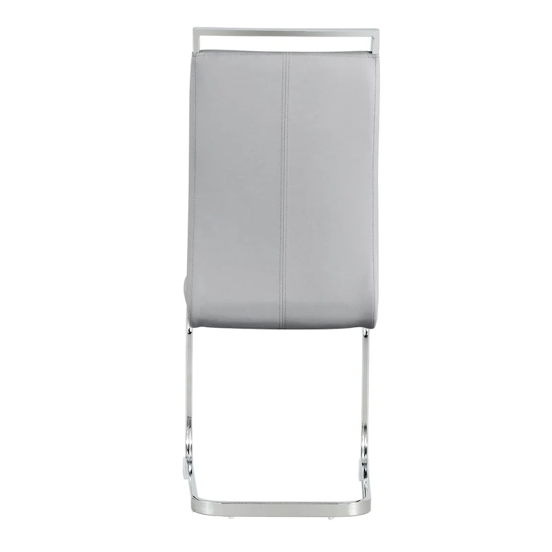 Set of 4 Modern Dining Chairs,High Back Side Chair with C-shaped Tube Chrome Metal Legs