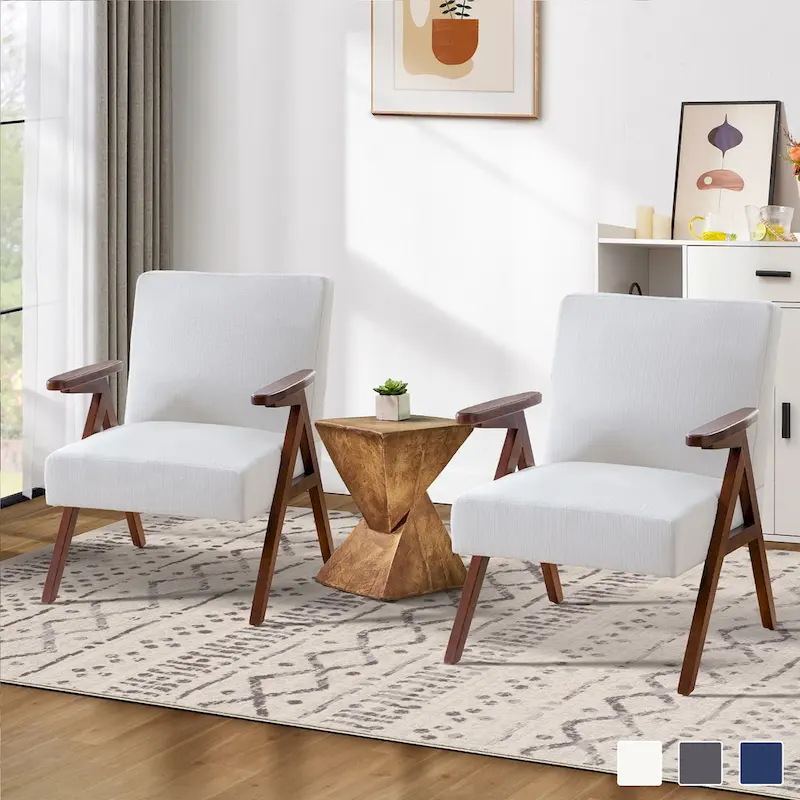 HUIMO Set of 2 Upholstered Accent Chair for Living Room, Bedroom