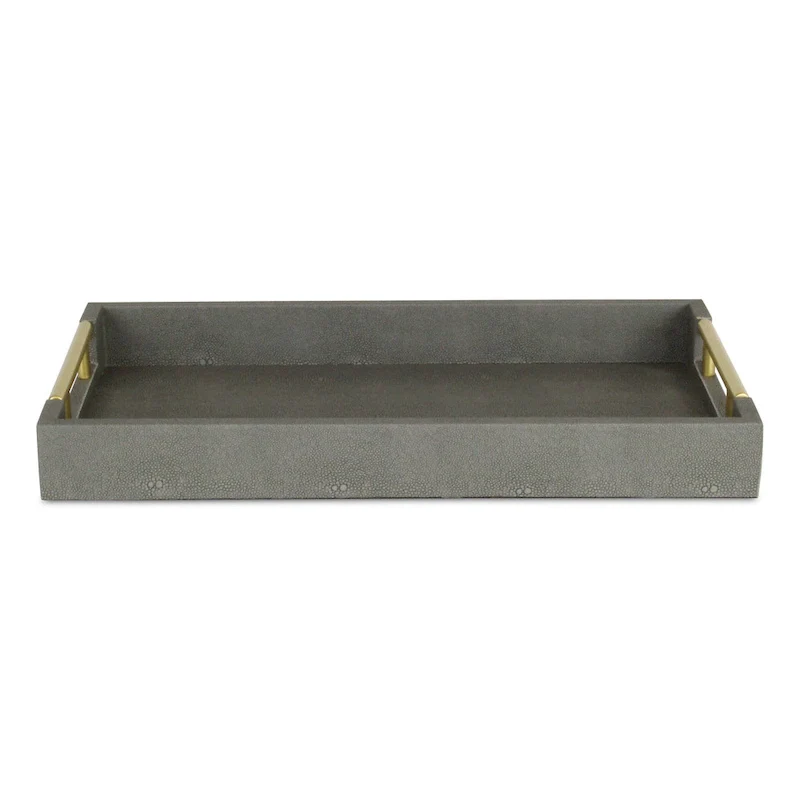 Lusan Faux Shagreen Tray with Handles