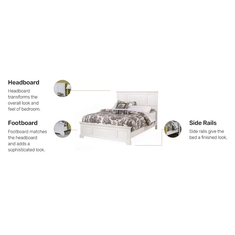 Homestyles Naples Off-White Wood Queen Bed