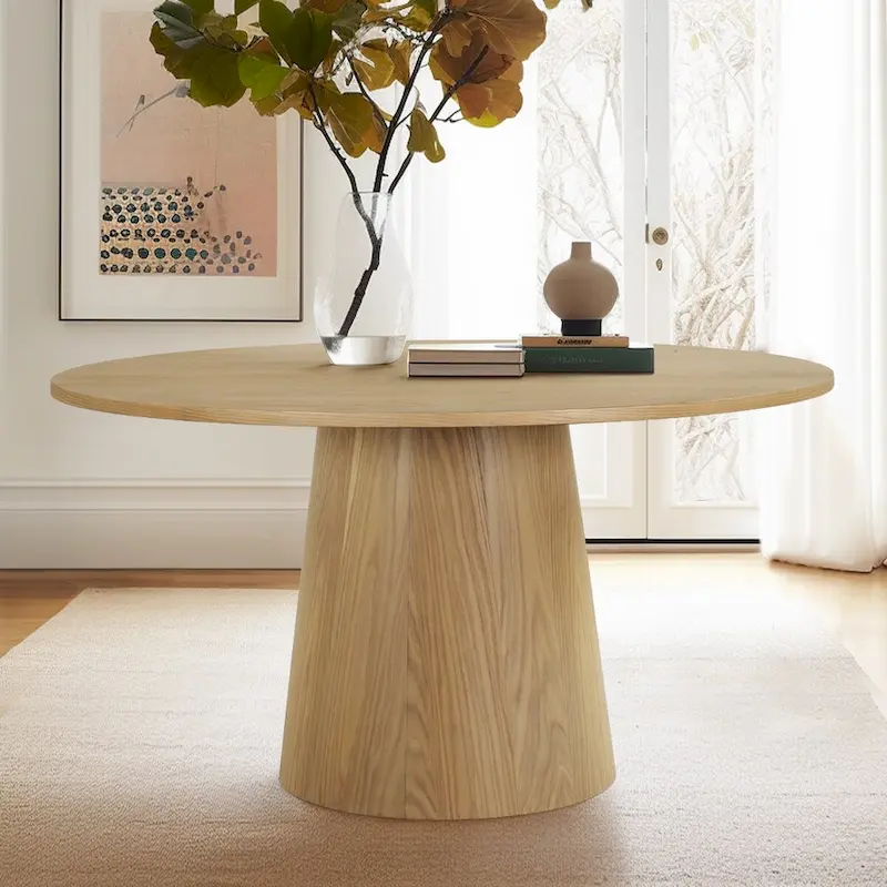 52 Solid Oak Round Pedestal Dining Table