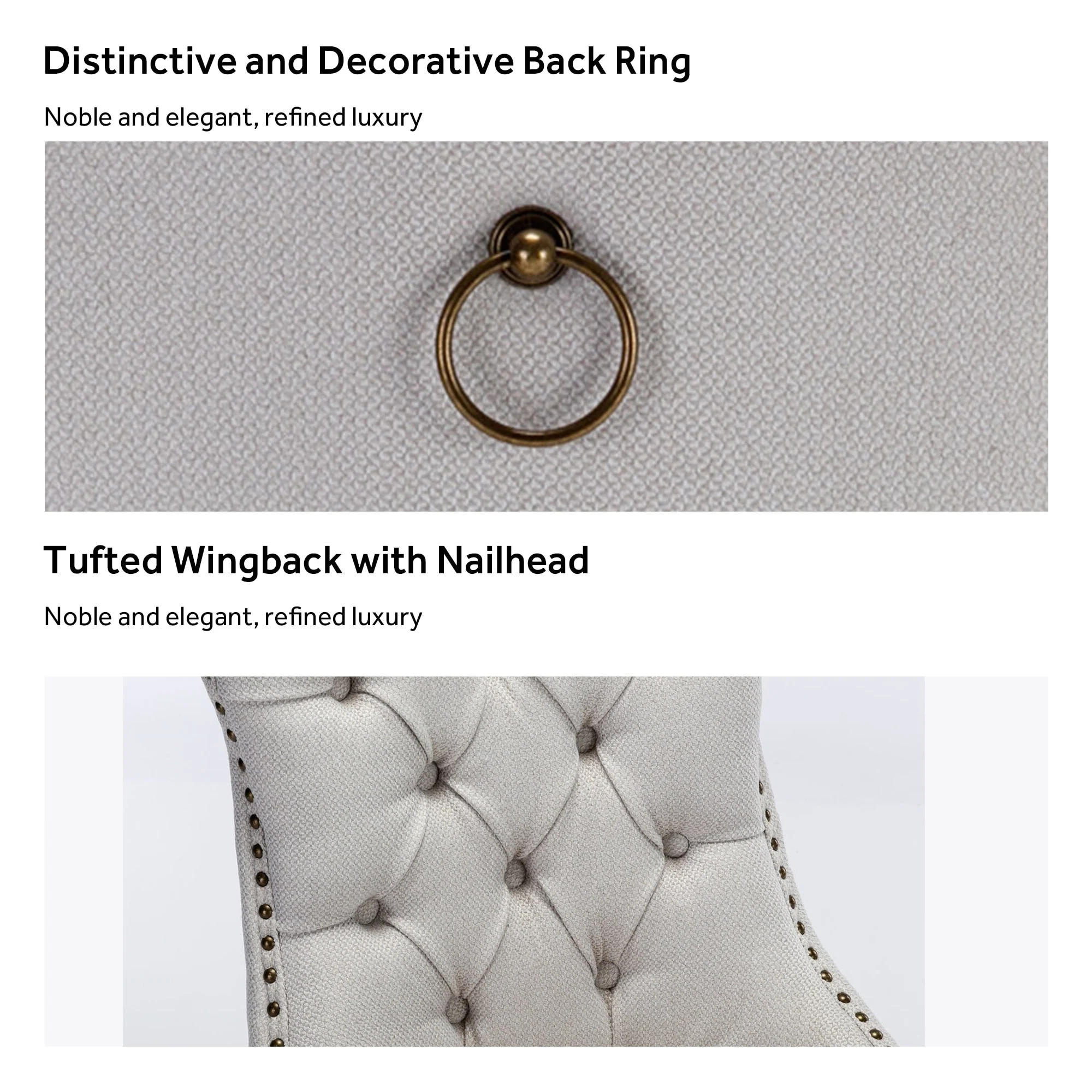 Upholstered Tufted Velvet Dining Chair with Solid Wood Legs Set of 6