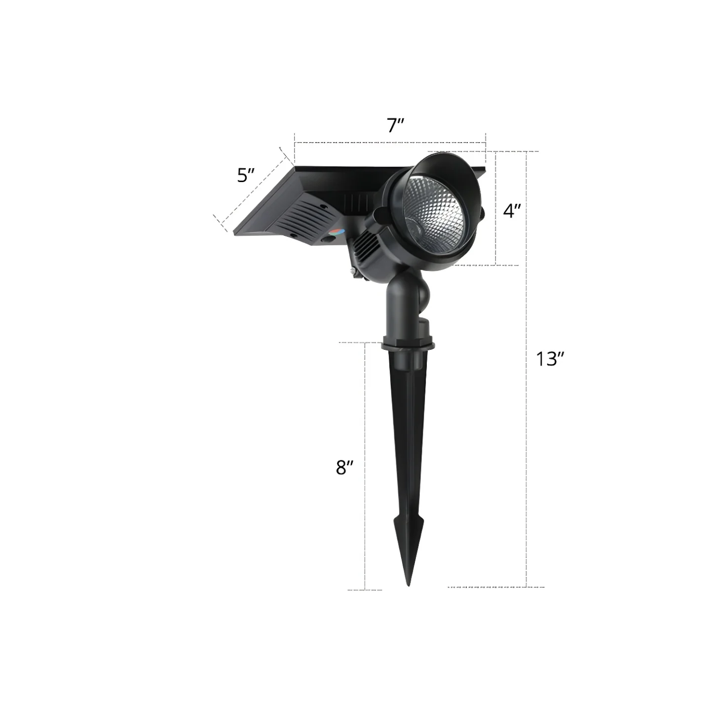 Modern Solar Black Adjustable Spike Landscape Lighting