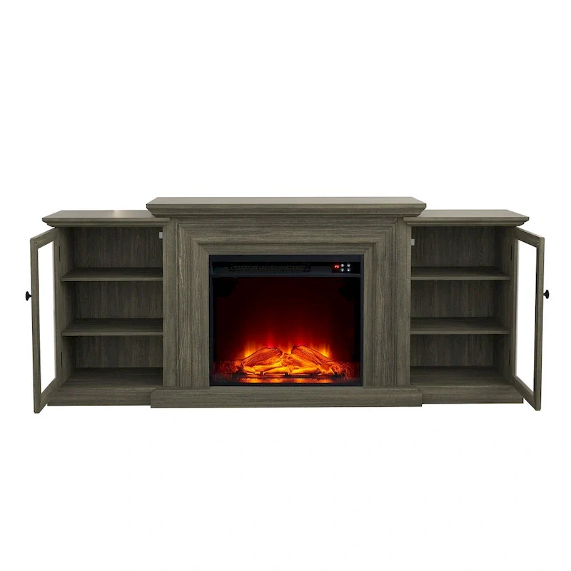 Farmhouse TV Stand with Fireplace - 70 Width -Fits up to 70 TV - 71W x 30H x 15.5D