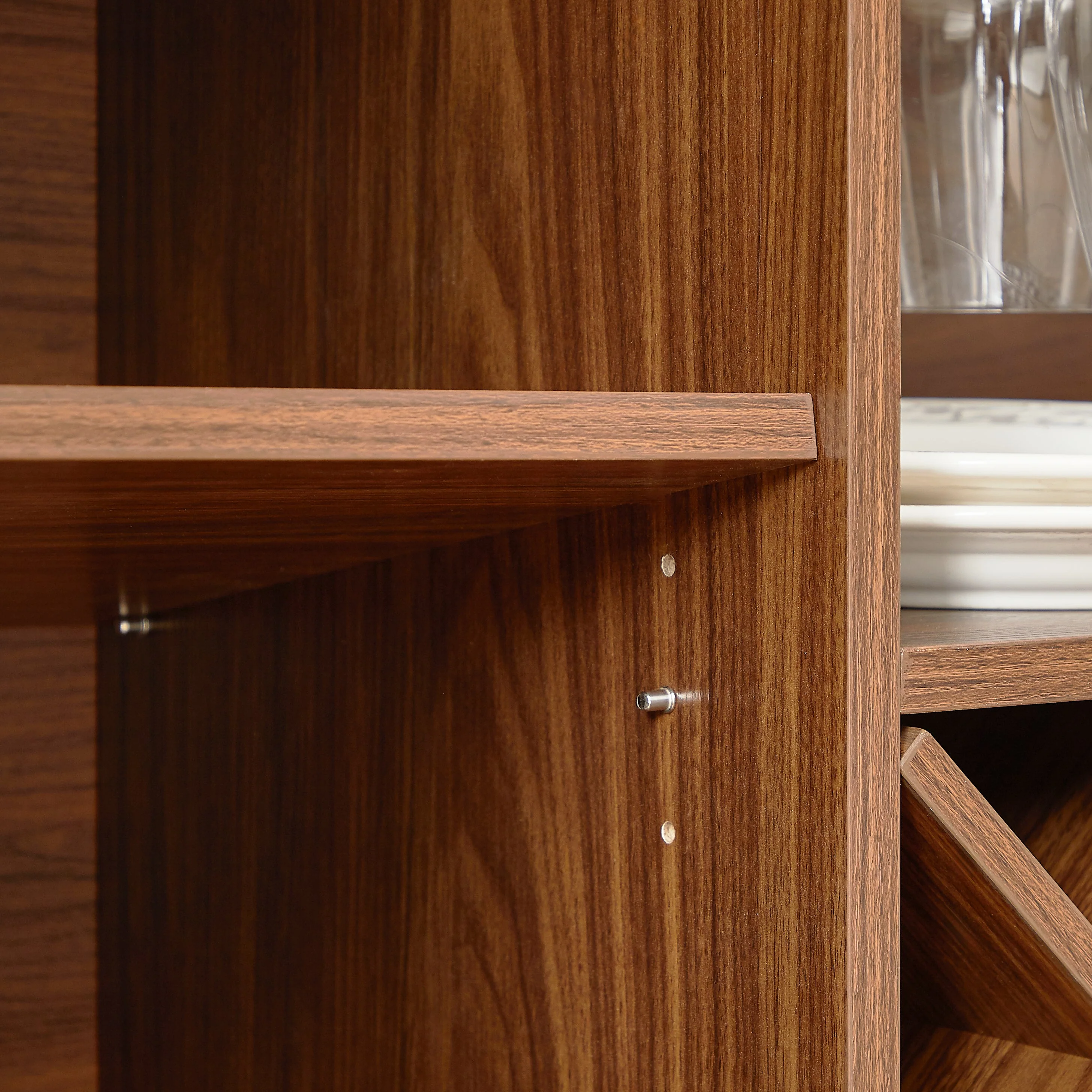 Modern Fluted Curve 58' Wine Rack Bar Cabinet / Sideboard