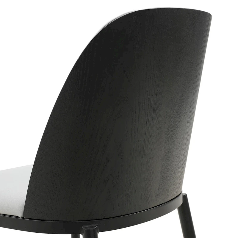 Dining Chair with Upholstered Seat Side Chair with MDF Wood Frame in Steel Set of 4