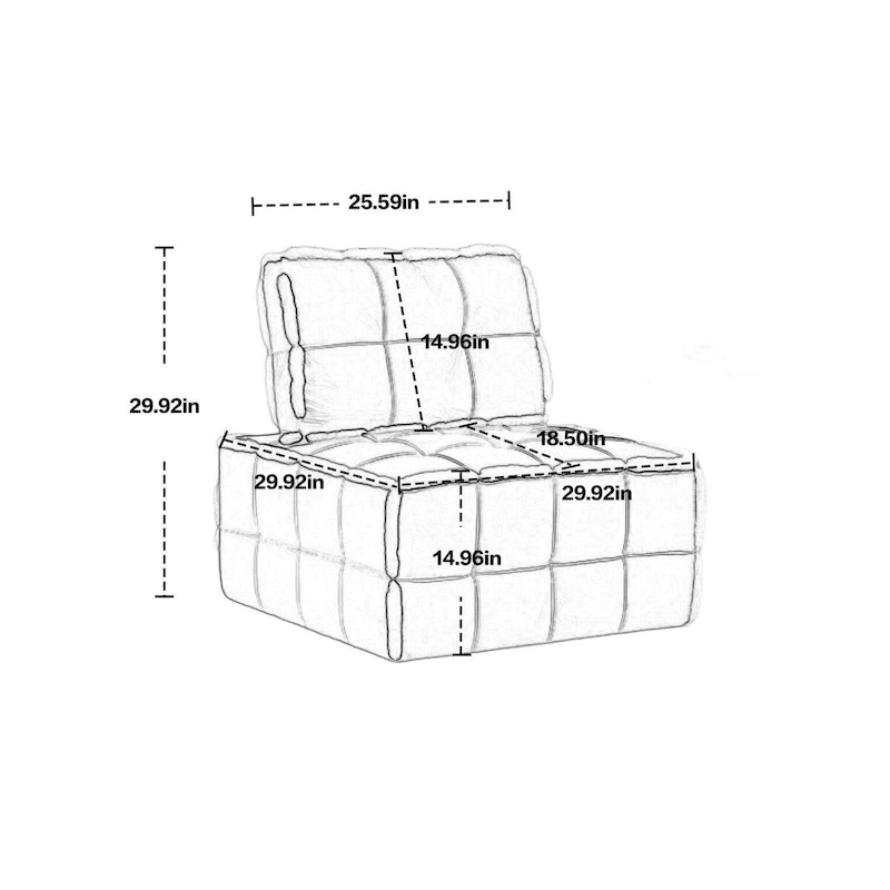 Upholstered Deep Seat Armless Chair Accent Single Lazy Sofa Lounge