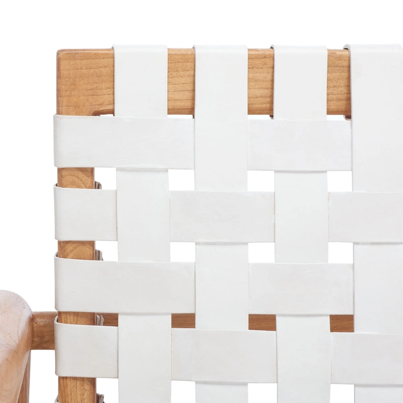 SAFAVIEH Vena Leather Woven Accent Chair - 30 W x 28 D x 28 H - 30Wx28Dx28H